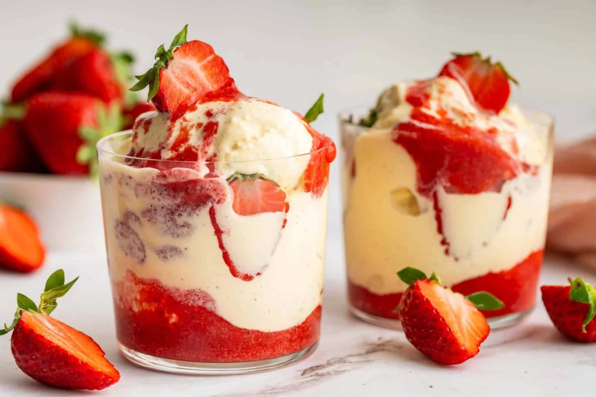 A Symphony of Sweetness: Elevating the Classic Strawberry Sundae with a Hint of Floral Enchantment