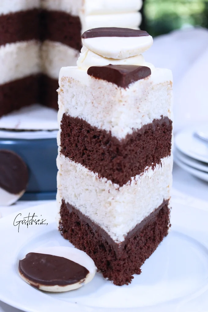 A Culinary Duet: Gretchen’s Vegan Bakery Unveils an Iconic Black and White Cookie Cake