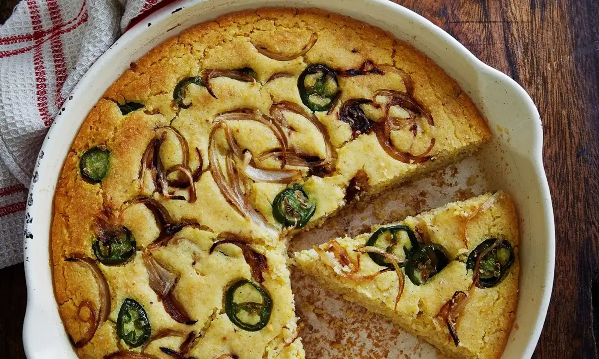 A Fiery Twist on a Comfort Classic: Vegan Jalapeño Cornbread Takes Center Stage