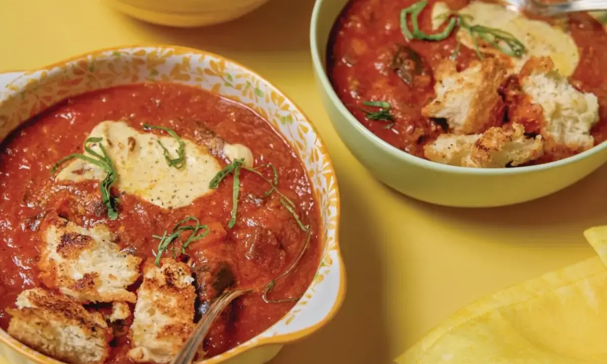 A Vegan Twist on a Classic: Isa Chandra Moskowitz’s Eggplant Parmesan Soup Delights the Palate