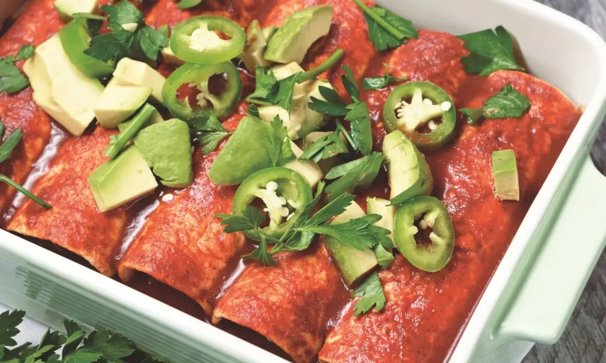 Autumn’s Embrace: Vegan Pumpkin and Black Bean Enchiladas Offer Cozy, Flavorful Weeknight Solution