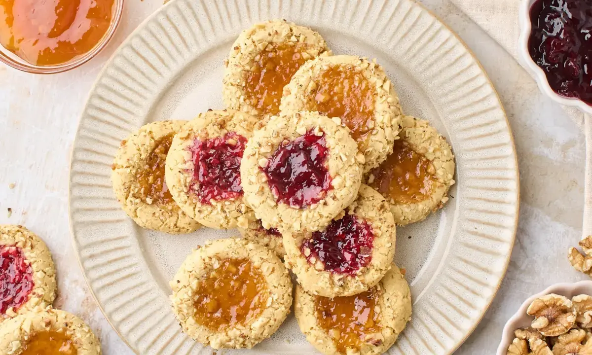Sweet Delights: Vegan Walnut Thumbprint Cookies Offer a Burst of Flavor and Festive Charm